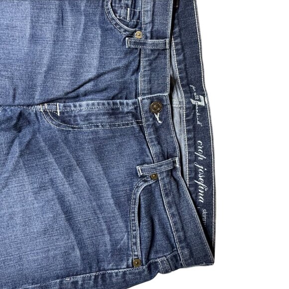 7FAM JOSEFINA SKINNY BOYFRIEND CROP 28 MEDIUM INDIGO - Picture 3 of 7
